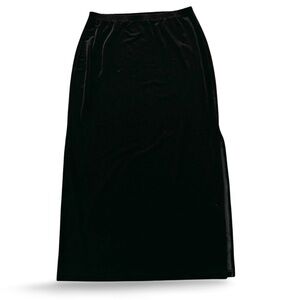 🇨🇦 {M-L} Donna Black Velvet Maxi Skirt Size Medium Large